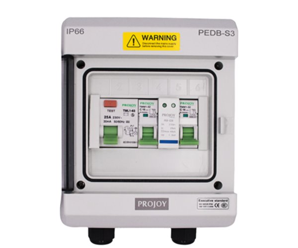 Quadro elétrico de proteção AC monofásico 25A 3kw - 1 Quadro elétrico de proteção AC monofásico 25A 3kw - 1